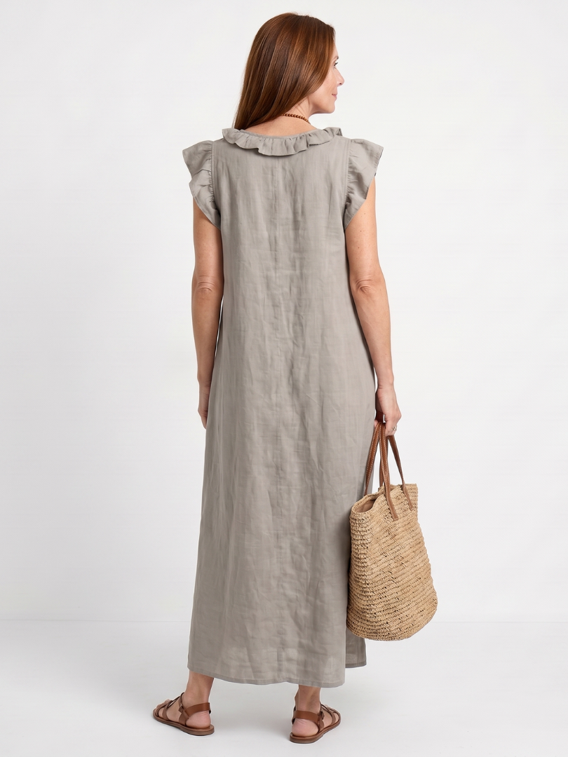 Adelaide - Ärmelloses Midi-Kleid mit Rüschensaum