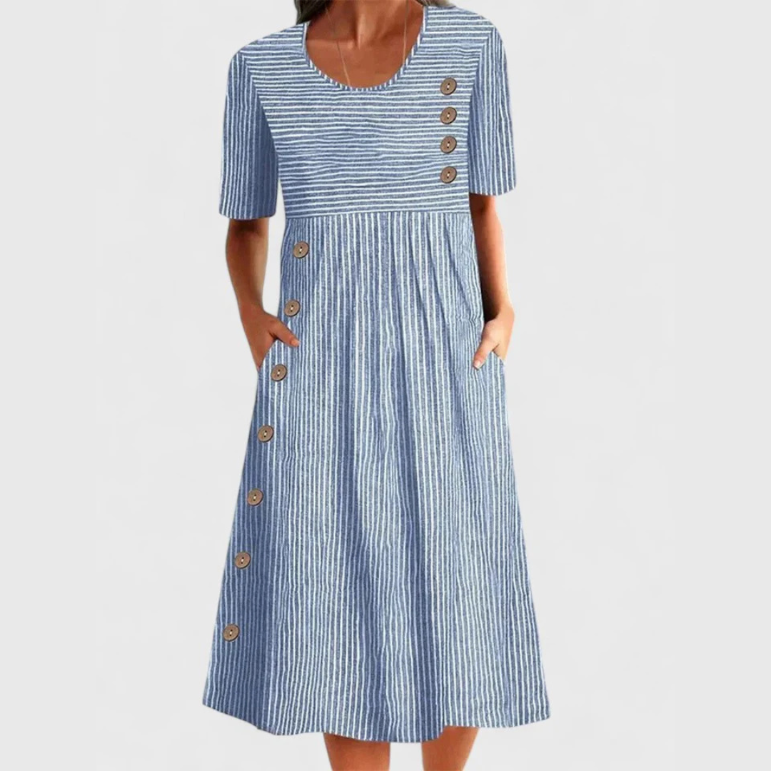 Davina - Gestreiftes Midi-Kleid