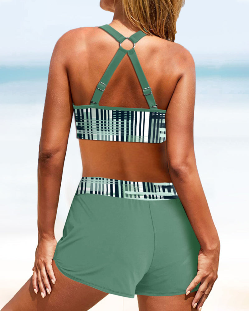 Janette - Hochtailliertes Ripp-Bikini-Set