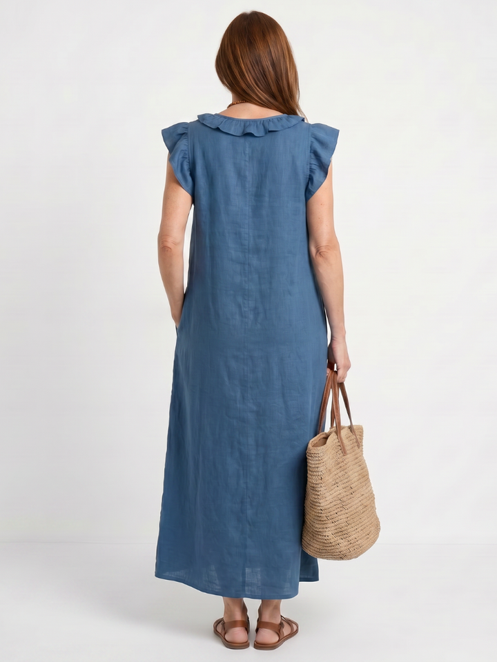 Adelaide - Ärmelloses Midi-Kleid mit Rüschensaum