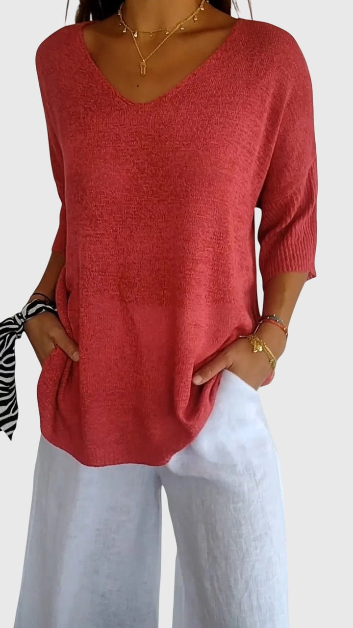 Myrial - Elegantes V-Ausschnitt-Top