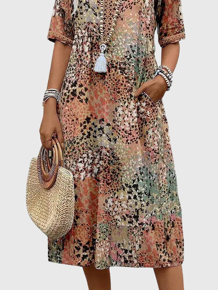 Anika - Elegantes Blumenkleid Midi