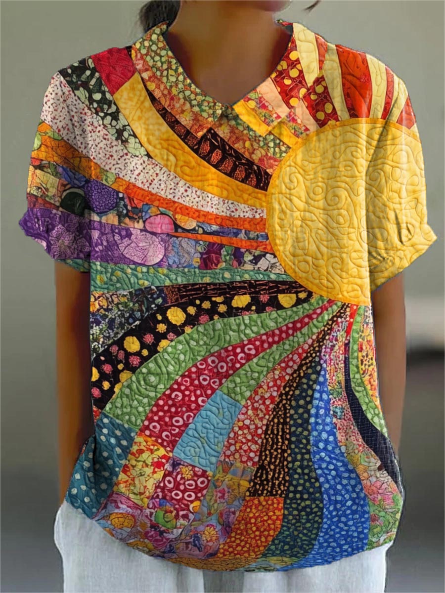 Lila - Sunburst Patchwork Shirt