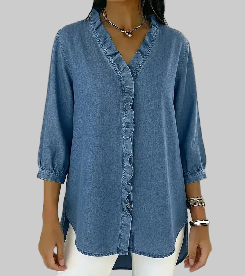 Abigail Elegante Denim-Bluse