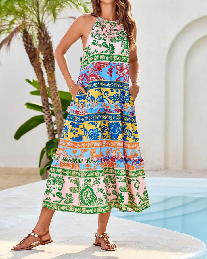 Juliette – Schickes Boho Halter-Tiered Maxikleid