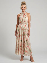 Aurelle | Halter-Neck Blumenkleid Midi