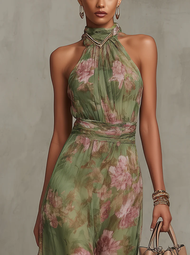 Flore | Langes Blumenkleid aus Chiffon