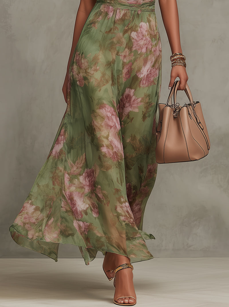 Flore | Langes Blumenkleid aus Chiffon