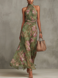 Flore | Langes Blumenkleid aus Chiffon