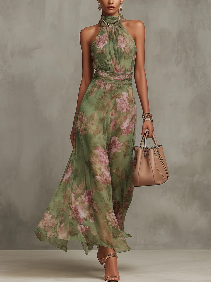Flore | Langes Blumenkleid aus Chiffon