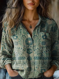 Emilia | Bluse im Boho-Stil mit Brusttaschen