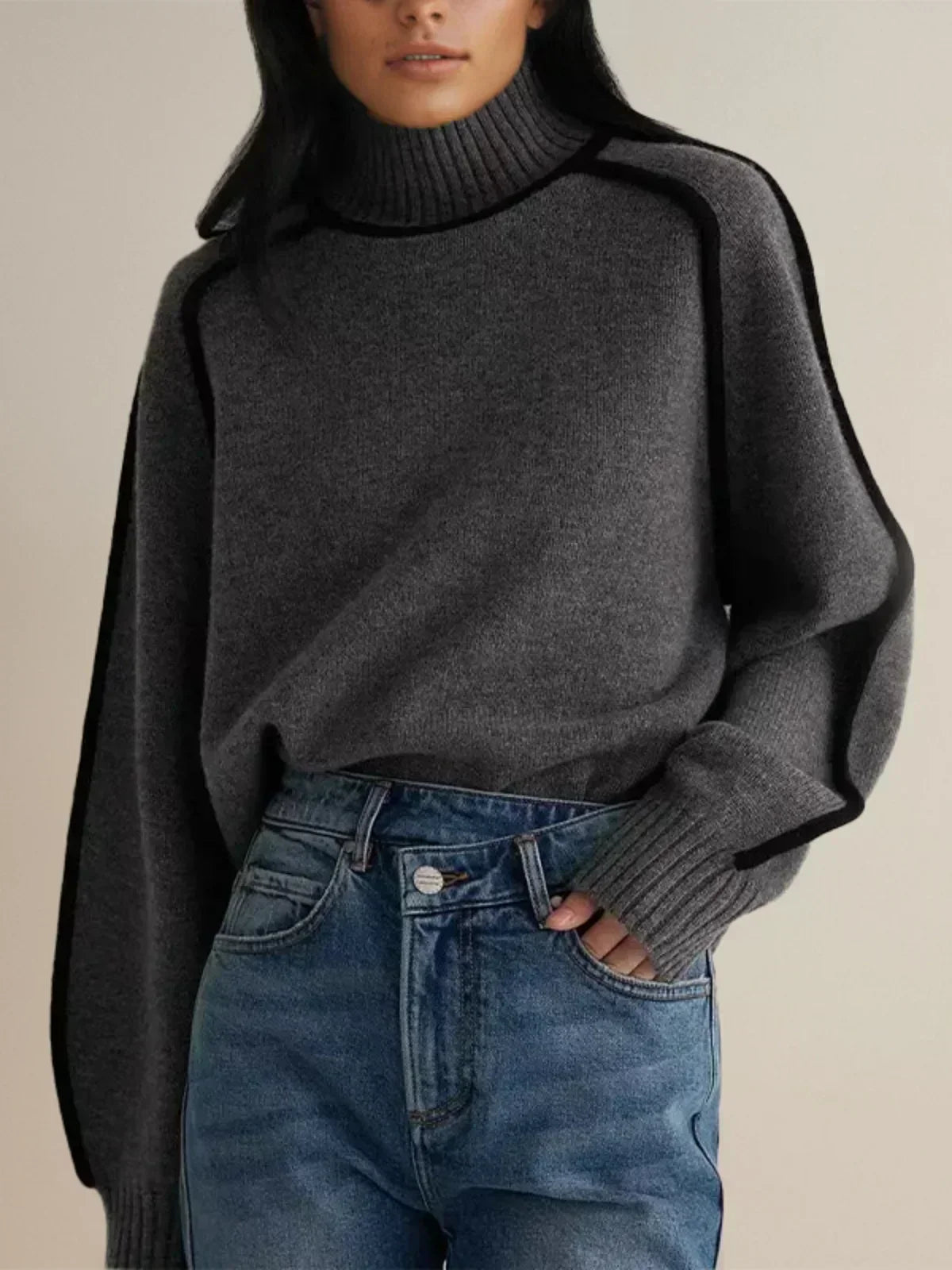 Levka | Oversized Damen Rollkragenpullover