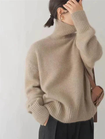 Valdmara | Damen Oversized Rollkragen-Strickpullover